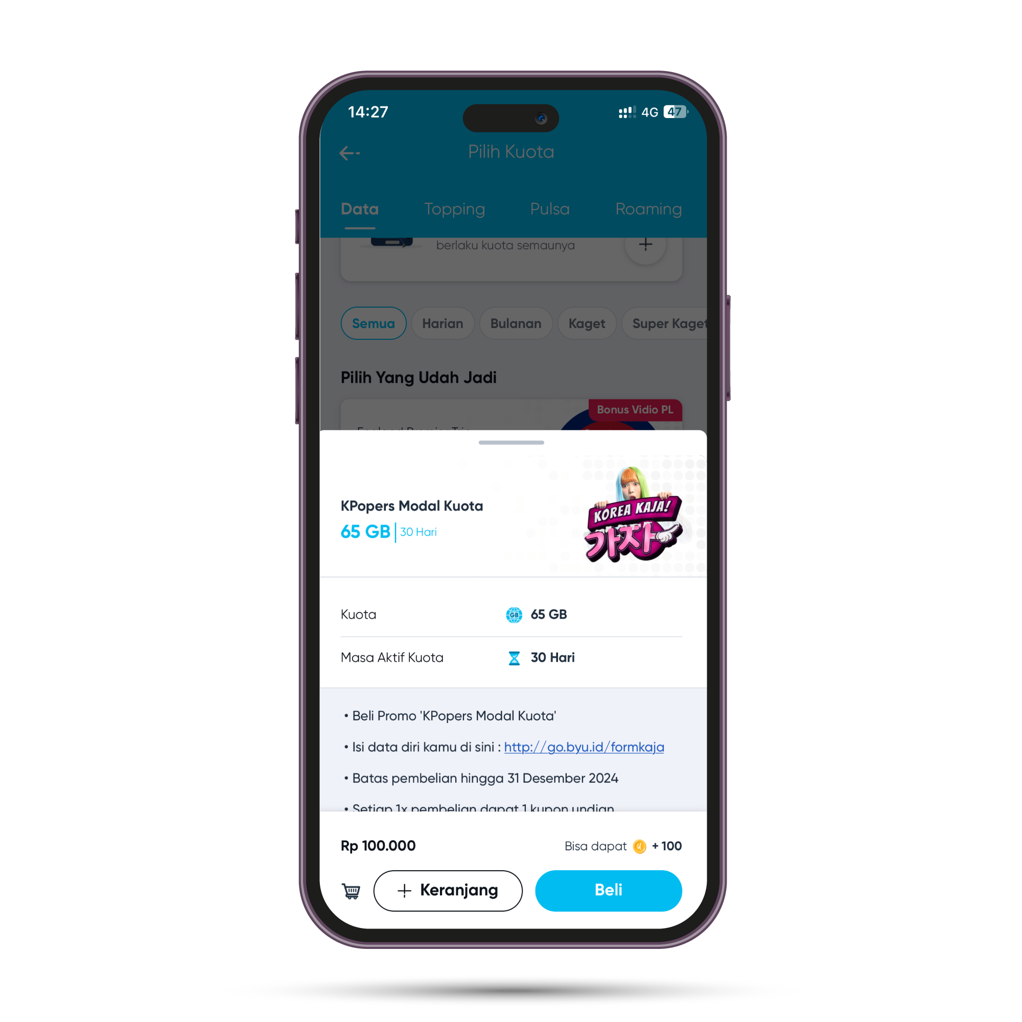 Beli paket 'Kpopers Modal Kuota'