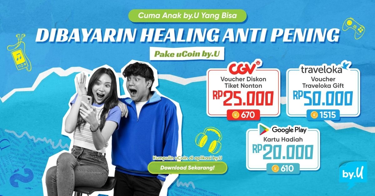 Banner Dibayarin Healing Anti Pening, Cuman anak by.U yang bisa!